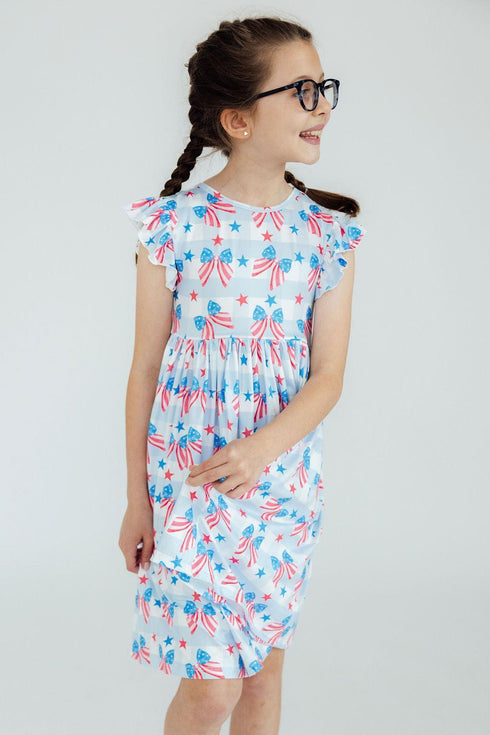 red-white-bows-flutter-sleeve-twirl-dress Mila & Rose - Sophia's Style-4